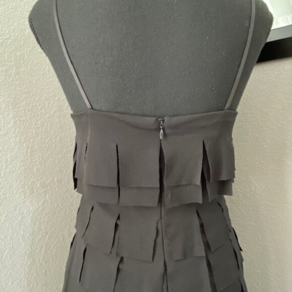 JS Collections Black Strappy Flapper Sheath Dress Sz 6 - Picture 8 of 11